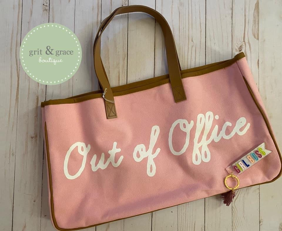 Out of Office Pink Canvas Tote